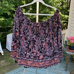 Xhilaration off the shoulder floral paisley top